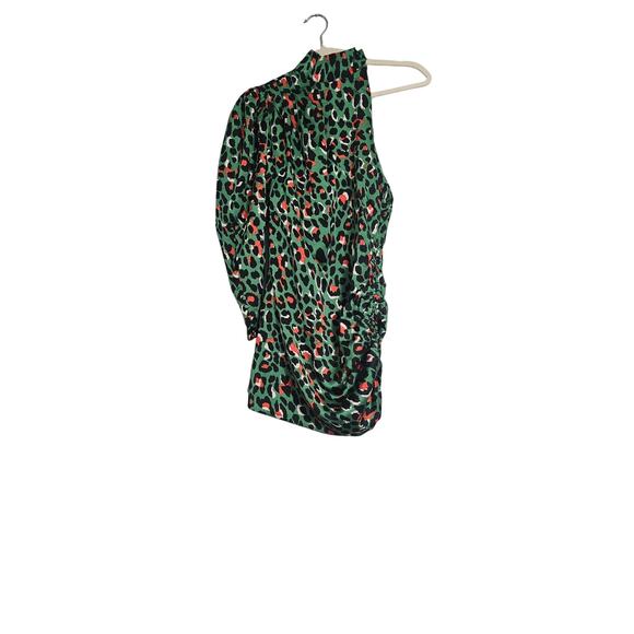 One Sleeve Animal print mini dress - Picture 1 of 8